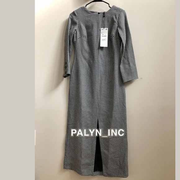 NWT ZARA AW18/19 BLACK/WHITE PLAID HOUNDSTOOTH DRESS PENCIL 7385/309_S M NWT ZARA AW18/19 BLACK/WHITE PLAID HOUNDSTOOTH DRESS PENCIL 7385/309_S M